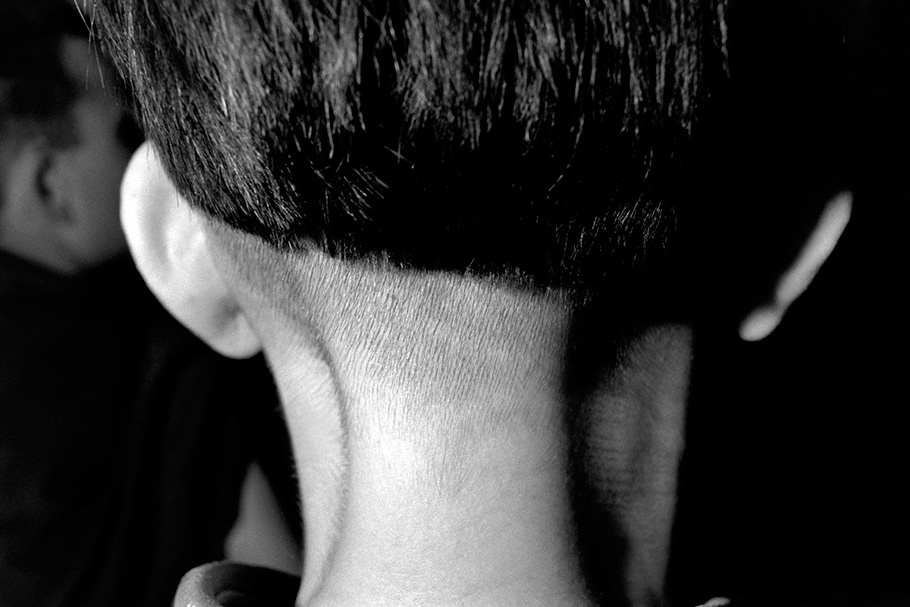 Close up of the back of a person’s head.