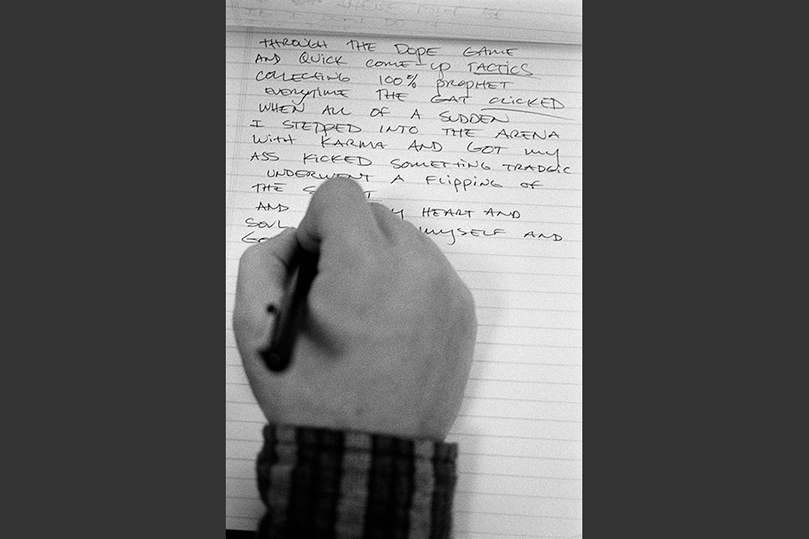 A hand writing.