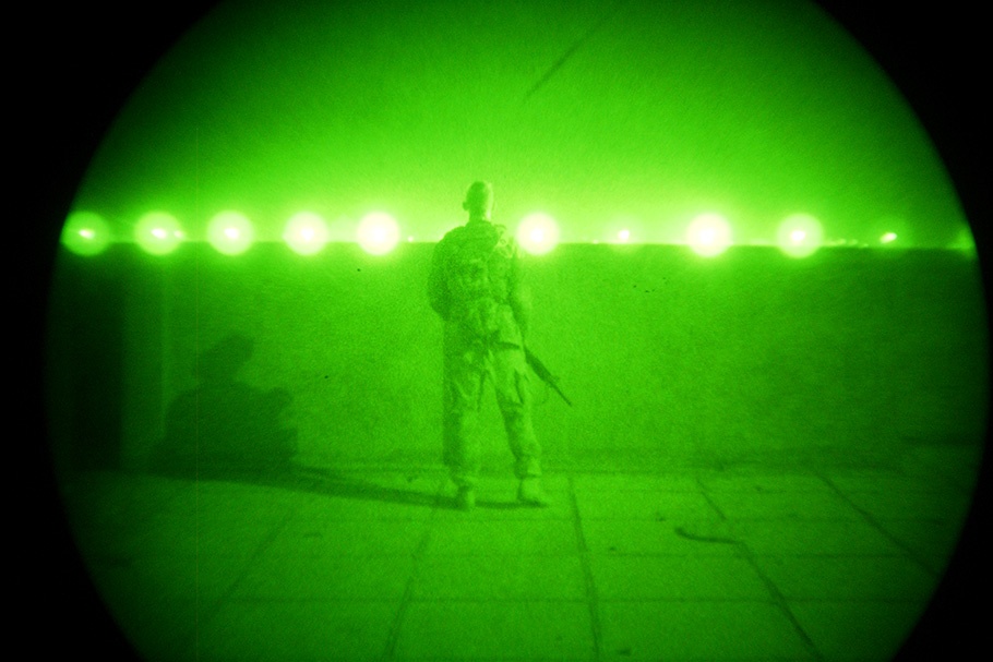 Soldier with row of lights.