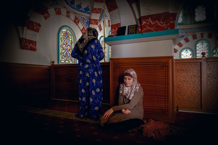 Two women in a mosque