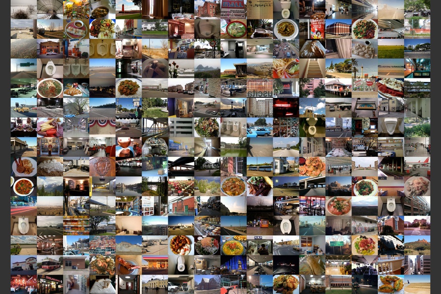 Composite grid of photographs of mundane details of everyday life.