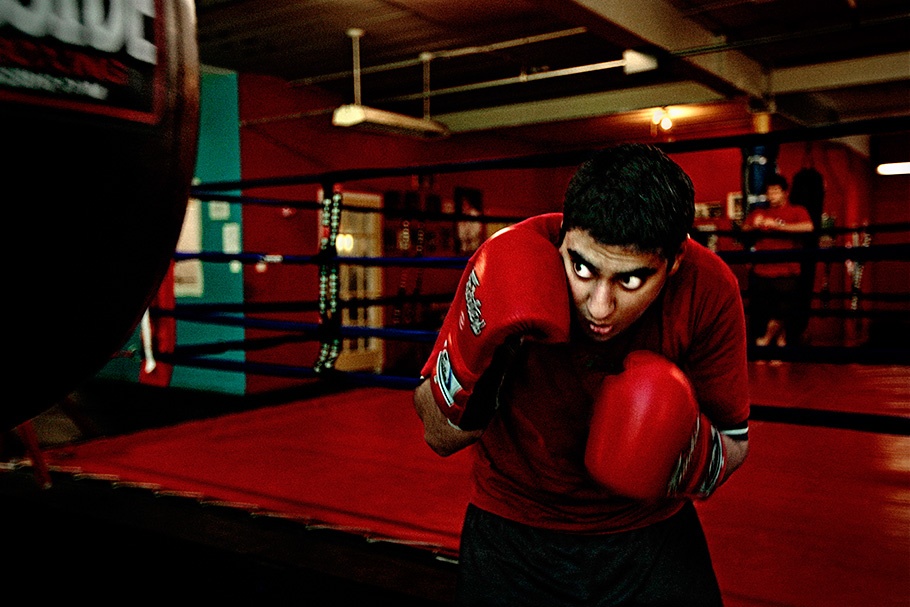 A boxer at a gym.
