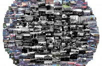 Composite image of photographs of buildings and storefronts